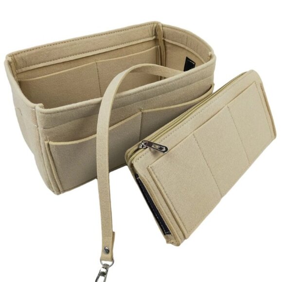 Insert/Organizer- MD- Designer Handbags/Totes -Khaki Style 1- NWT - Picture 1 of 9